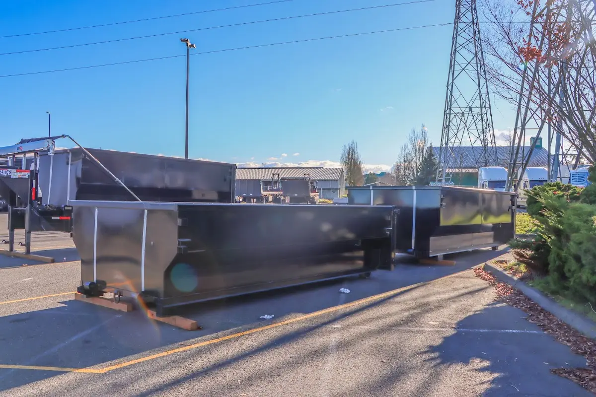 Roll-off dumpster ready for waste disposal at job site for Construction Dumpster Rental in Alameda